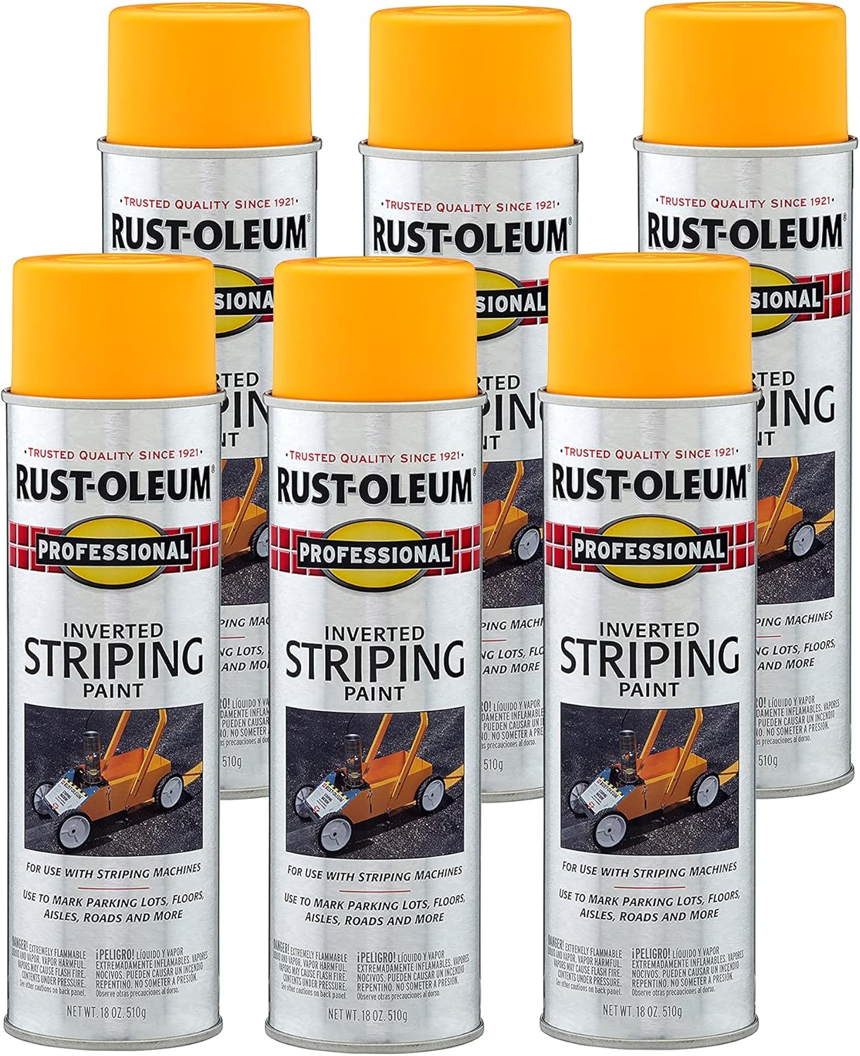 Rust-Oleum Professional Inverted Striping Spray Paint, 6 Pack