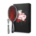 Boar Bristle Hair Brush and Cleaner Bundle - Reduces Breakage