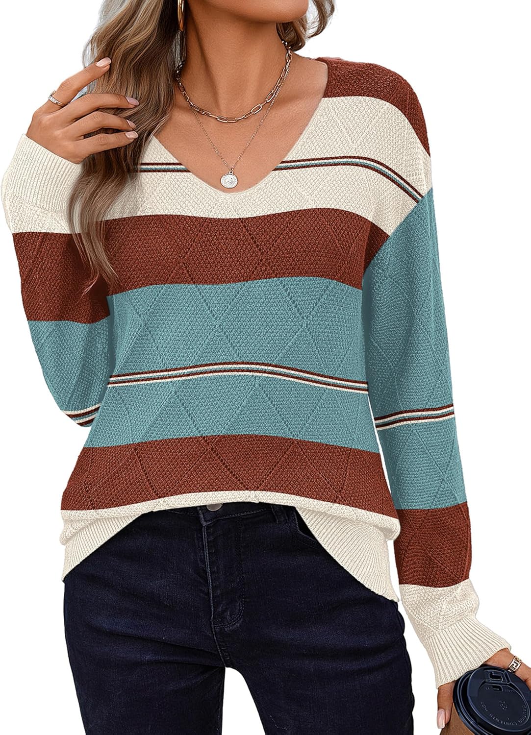Zeagoo Womens Sweaters Fall 2025 Long Sleeve Knit Pullover