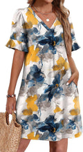Summer Dresses for Women Ruffle V Neck Shift Dress with Pockets Sleeve
