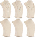 Linen Necklace Display Busts 6-Pack - Retail Jewelry Mannequin Stand