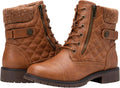 Vepose Women's Combat Ankle Boots - Comfortable Low Heel