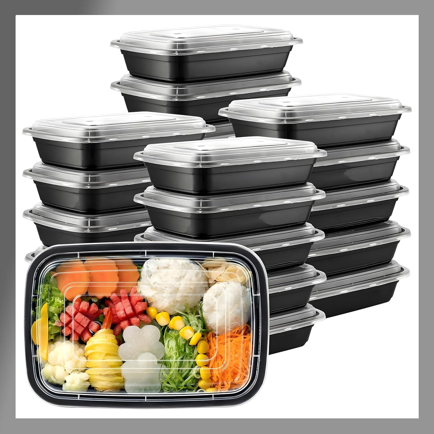 Meal Prep Containers 150 Set 28 oz Stackable Reusable Leakproof