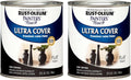Painter's Touch Latex Paint Quart Flat Black 2 Pack - Quick Dry Finish