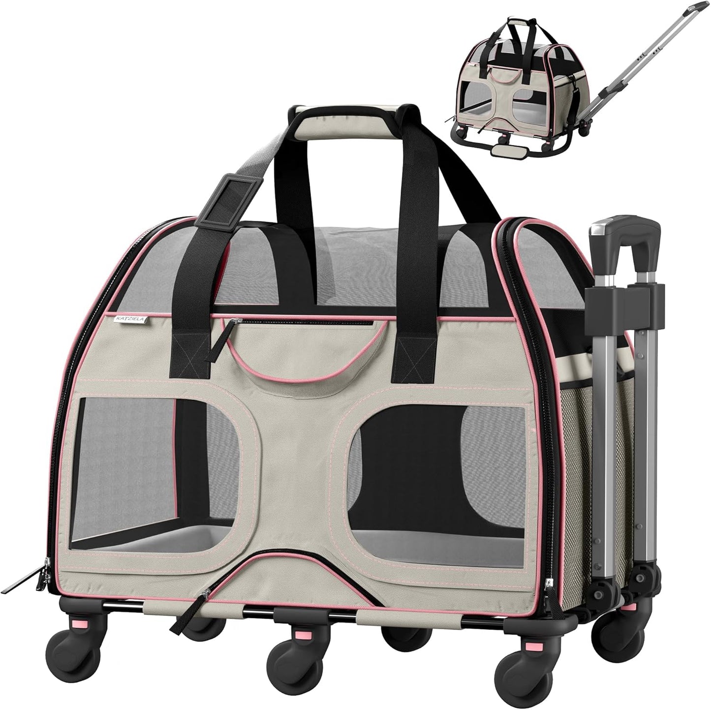 Katziela Pet Carrier - Airline Compliant Luxury Rider for Pets