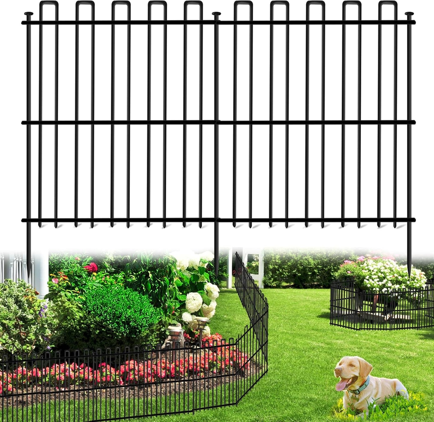 DIAOZAIT 25 Panels No Dig Animal Barrier Fence for Gardens
