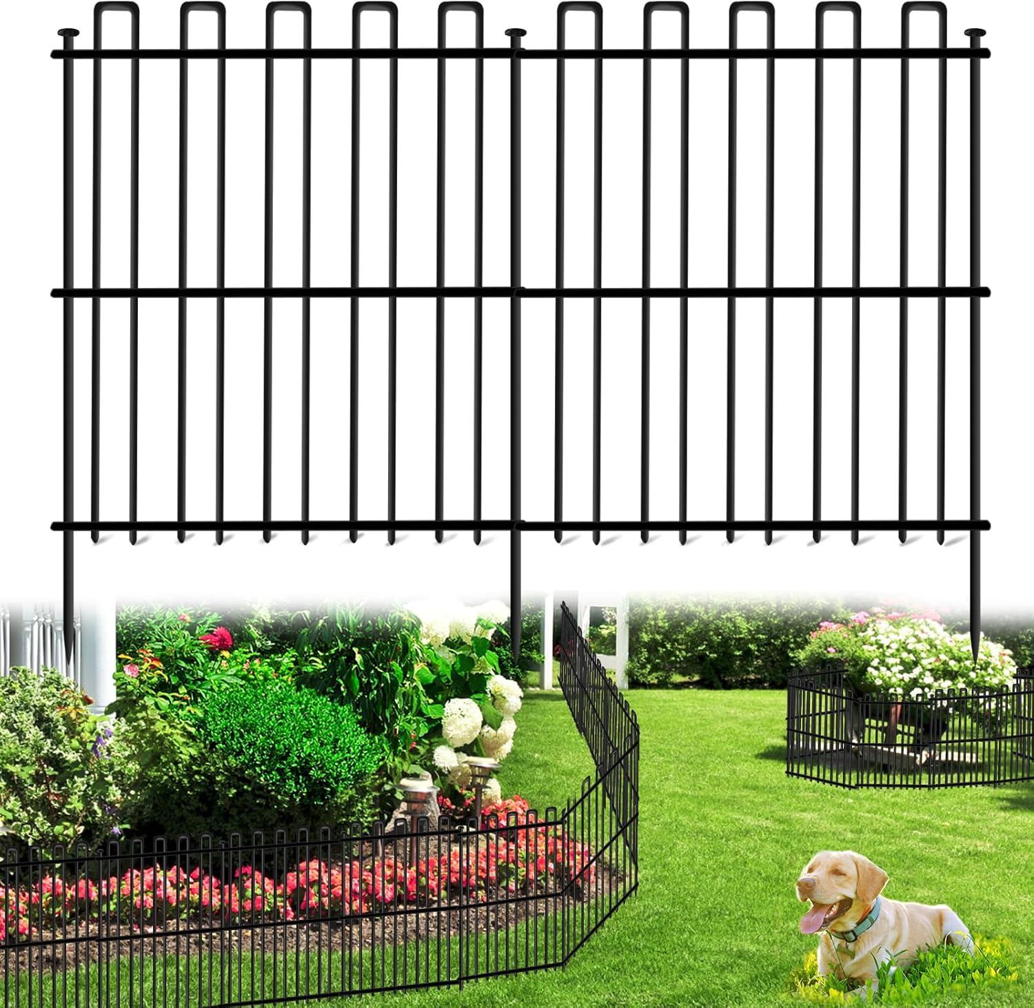 DIAOZAIT 25 Panels No Dig Animal Barrier Fence for Gardens