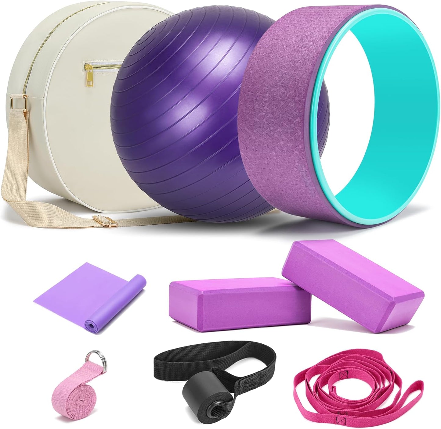 Yoga Wheel Set for Back Pain Relief and Stretching Needs