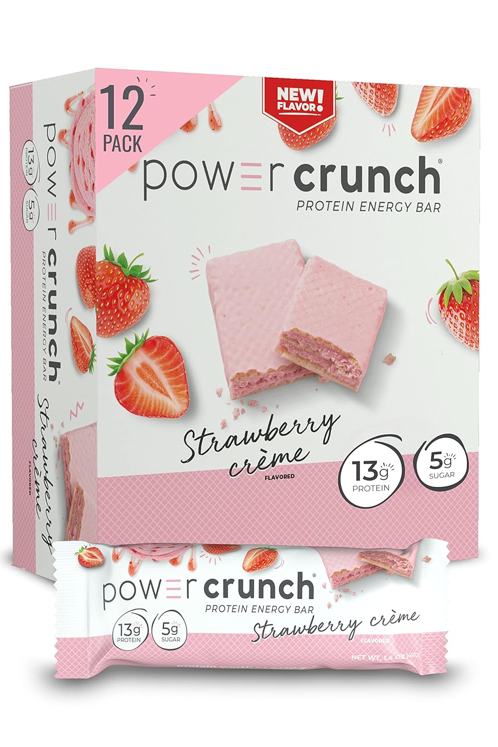 Delicious High Protein Strawberry Wafer Bars - 12 Pack