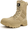 Men's Tactical Work Boots with Side Zipper - Lightweight Military