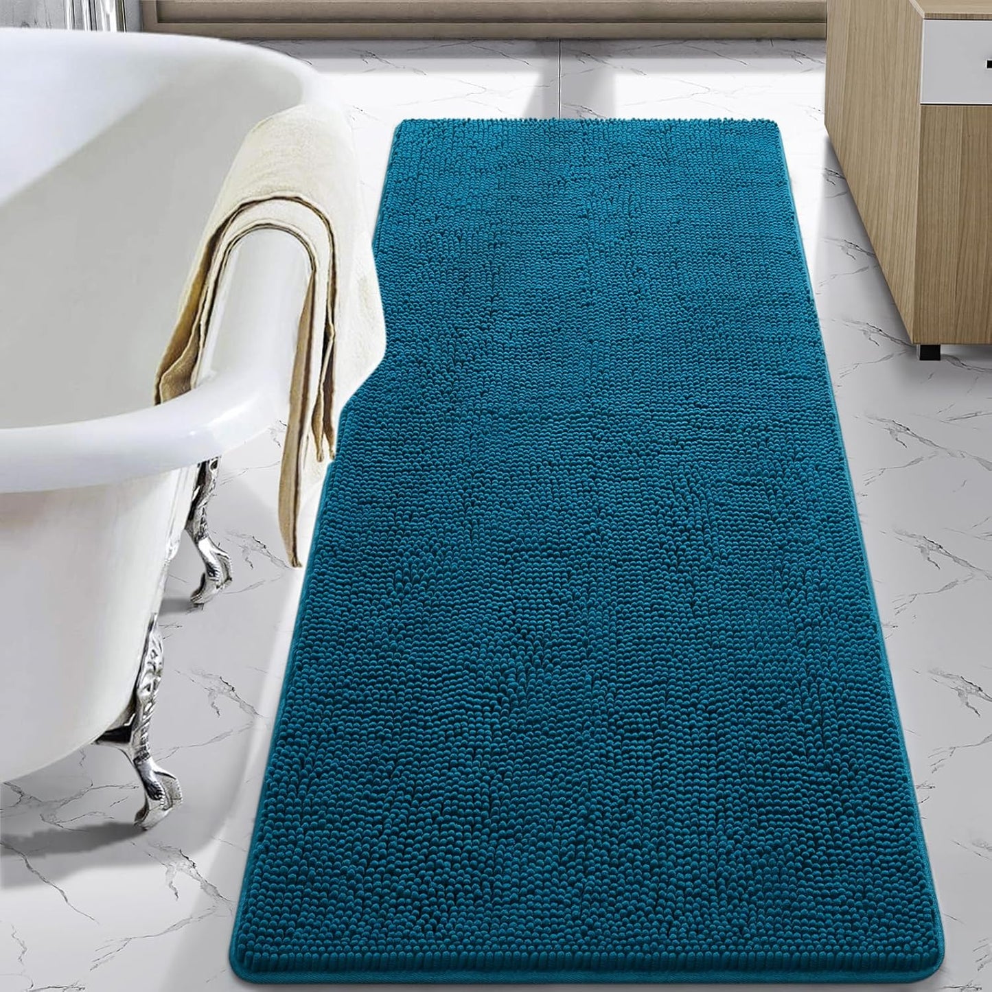 LOCHAS Luxury Bathroom Rug Shaggy Bath Mat 24 x 60 Inch Soft Plush