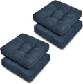 Chair Cushions for Dining Chairs Set of 4 - Tufted 16in x 16in Navy