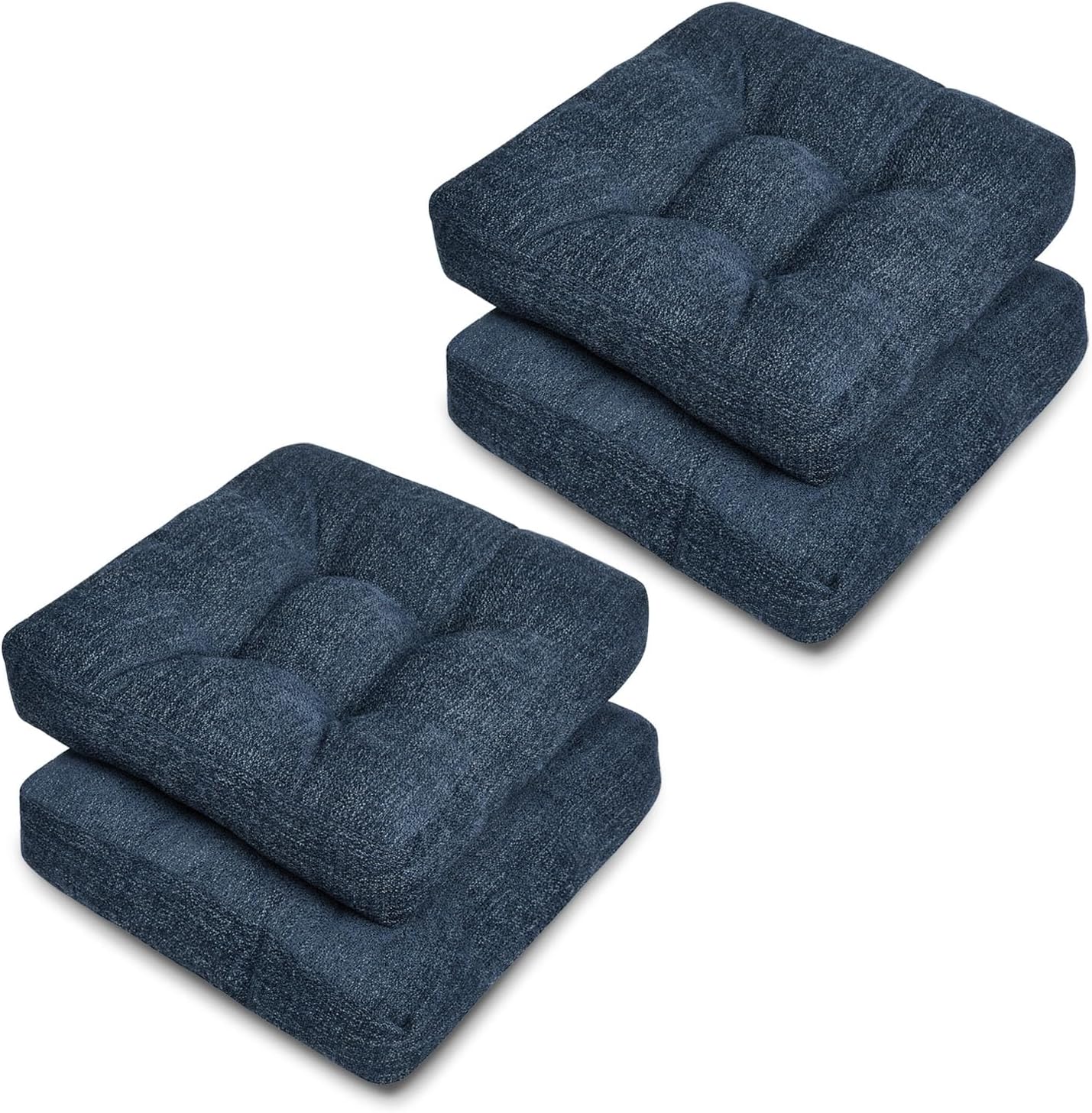 Chair Cushions for Dining Chairs, Set of 4 Tufted Pads
