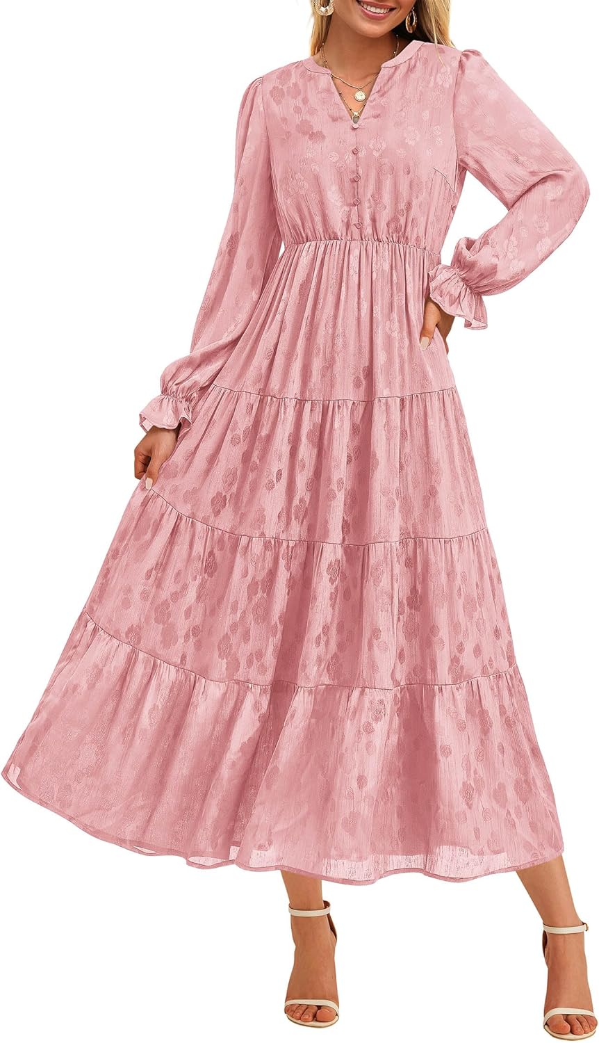 KIRUNDO Fall Wedding Guest Dresses for Women 2025 Maxi Style
