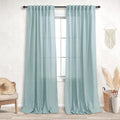 Seafoam Mint Green Linen Curtains 84 in Length - Light Filtering Pair