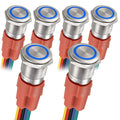 APIELE 16mm Latching Push Button Switch - Metal LED, IP65