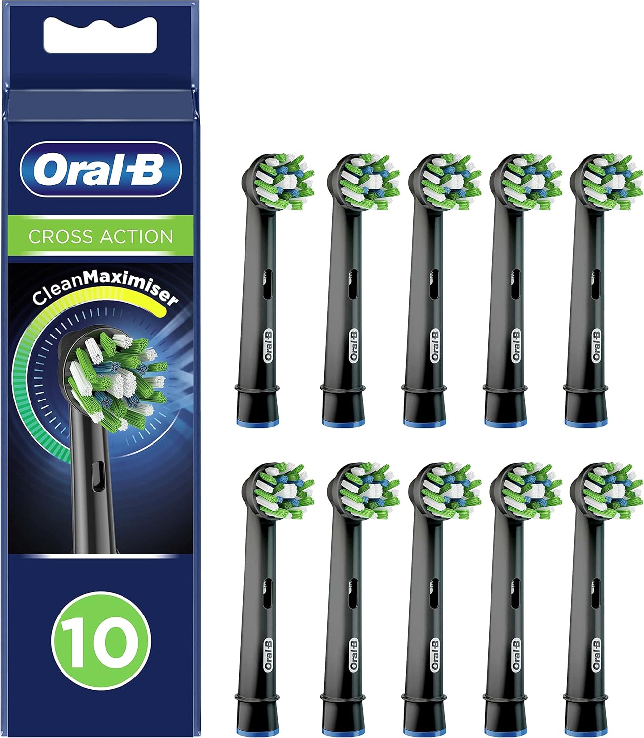 Oral-B CrossAction Toothbrush Heads Pack of 10 for Deep Cleaning
