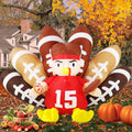 Football Turkey Inflatable 8ft Thanksgiving Yard Decoration - LED Lit