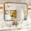 22in x 30in Bathroom Mirror for Wall - Modern Black Vanity Mirror