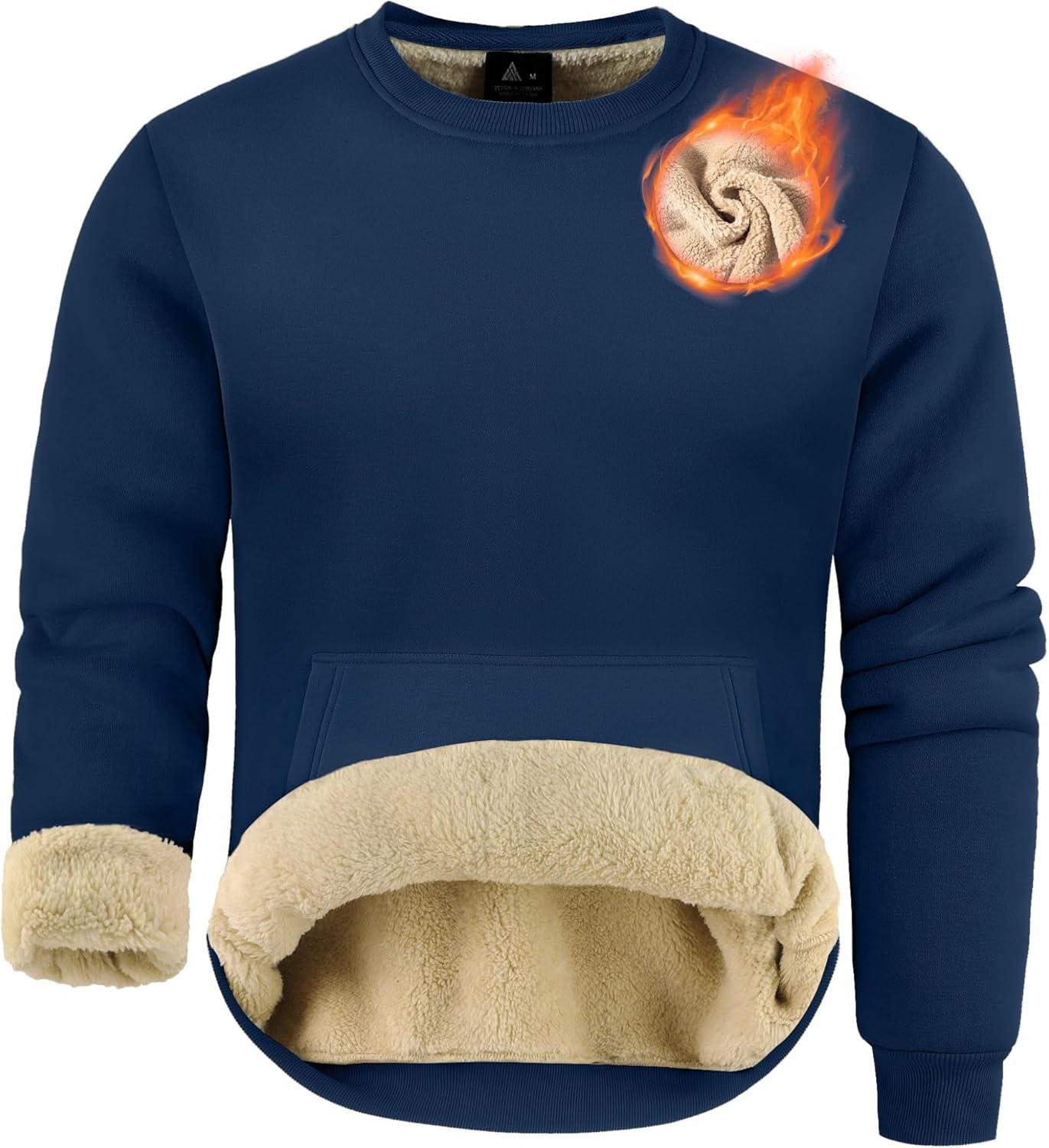 ZITY Men's Sherpa Lined Sweatshirt for Ultimate Winter Comfort