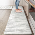 Kitchen Mats Cushioned Anti Fatigue Abstract Grey Farmhouse - Set of 2