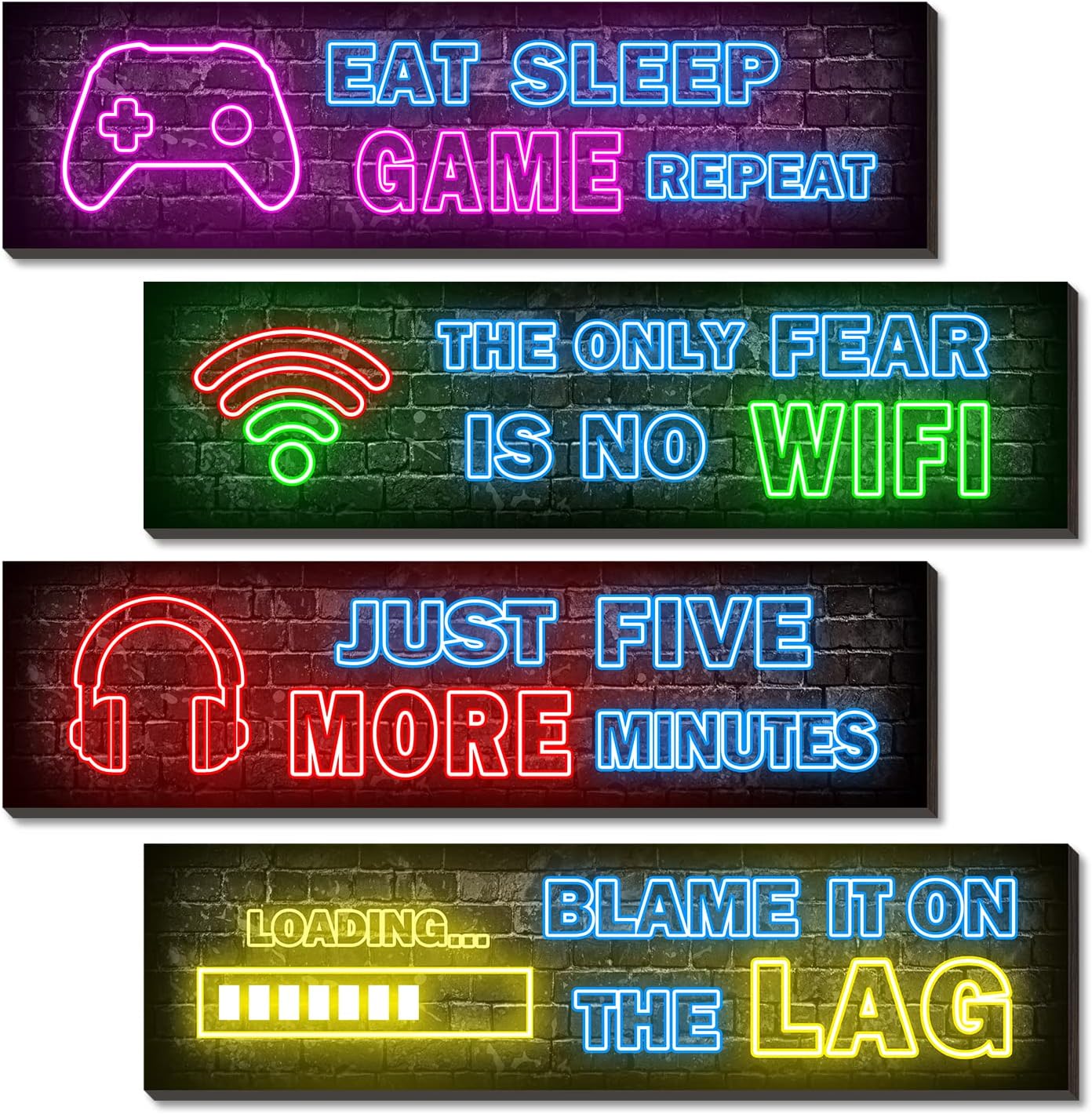 Vibrant Teen Gamer Room Posters Set by Simimi Art