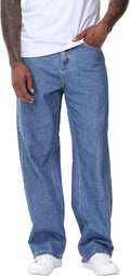 Men's Non-Stretch Loose Fit Wide-Leg Baggy Jeans for Men