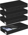 Under Bed Storage Container Bin 4 Pack - Slim Underbed Organizer