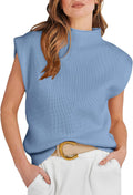 Women's Mock Neck Sleeveless Sweater Vest - Knit Pullover Tank 2025