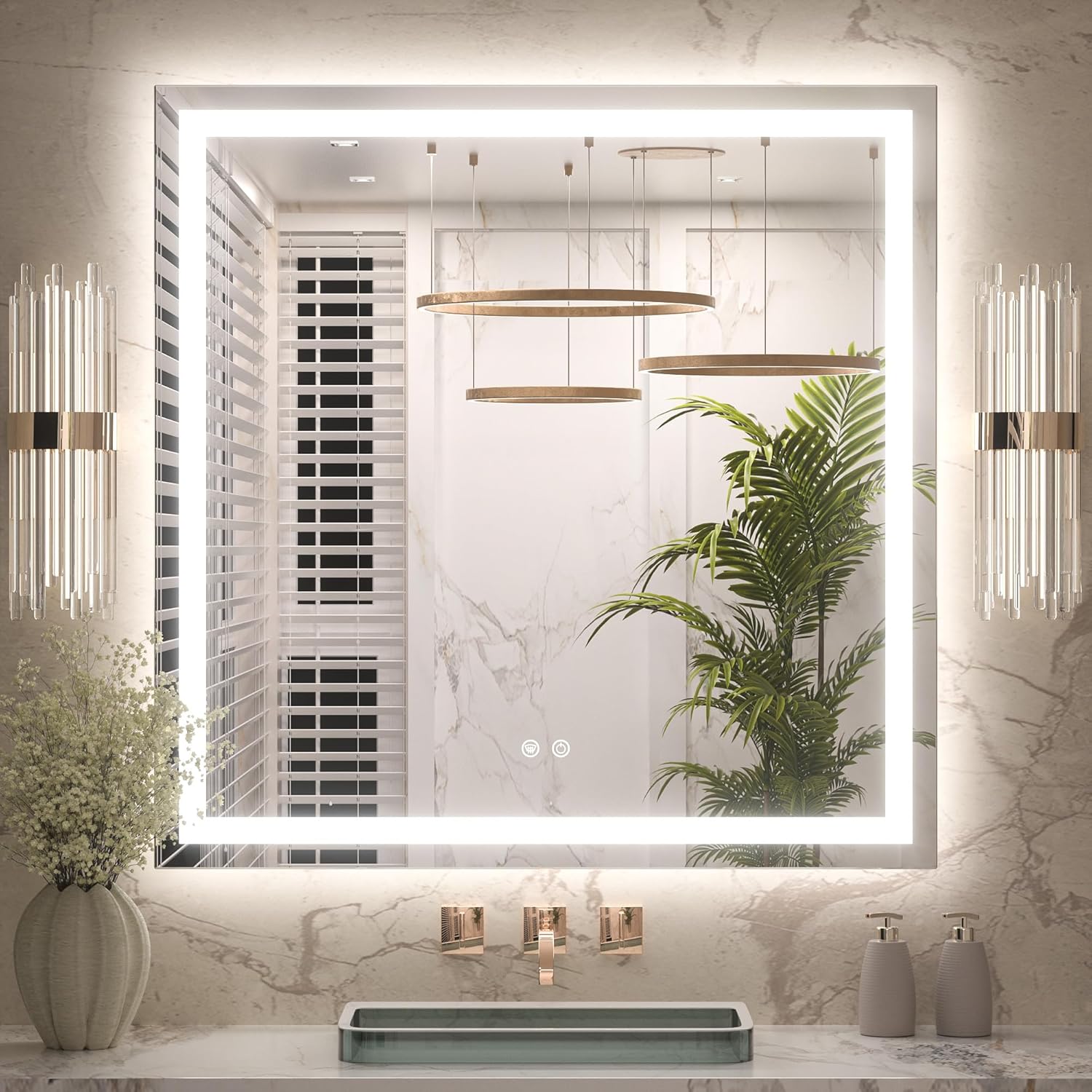 Keonjinn LED Bathroom Mirror with Lights for Modern Spaces