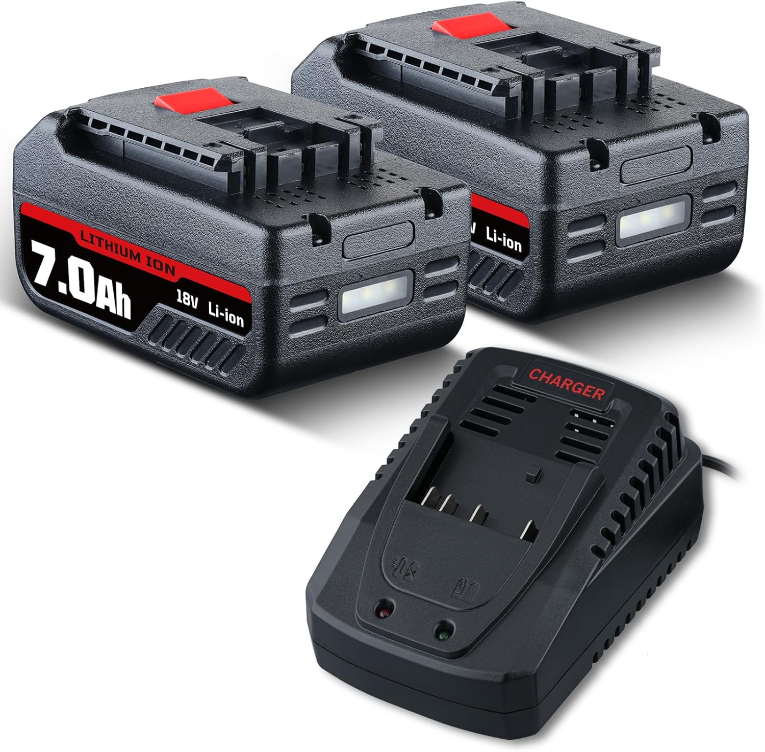2Pack 7.0Ah BAT609 Battery Replacement for Bosch 18V Tools