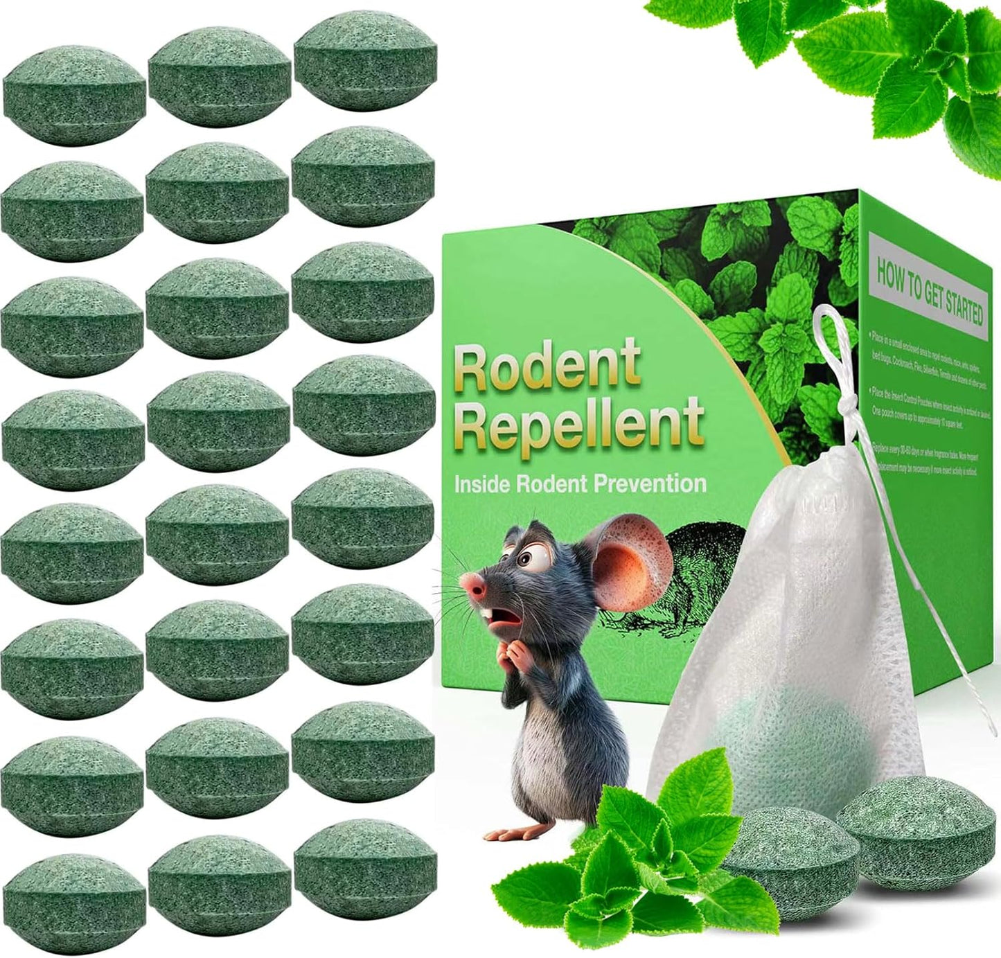 EverField 36Pcs Peppermint Rat Repellent - Natural & Safe
