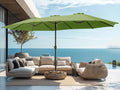 15ft Double-Sided Rectangle Patio Umbrella in Lime Green - Large Shade