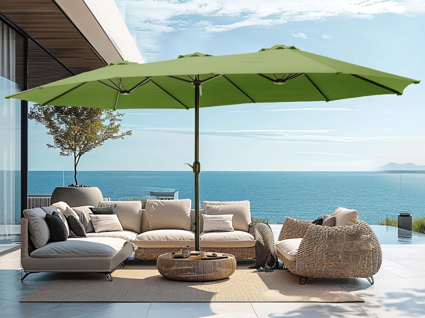 15ft Large Patio Umbrella for Pool Lawn Garden by PHI VILLA