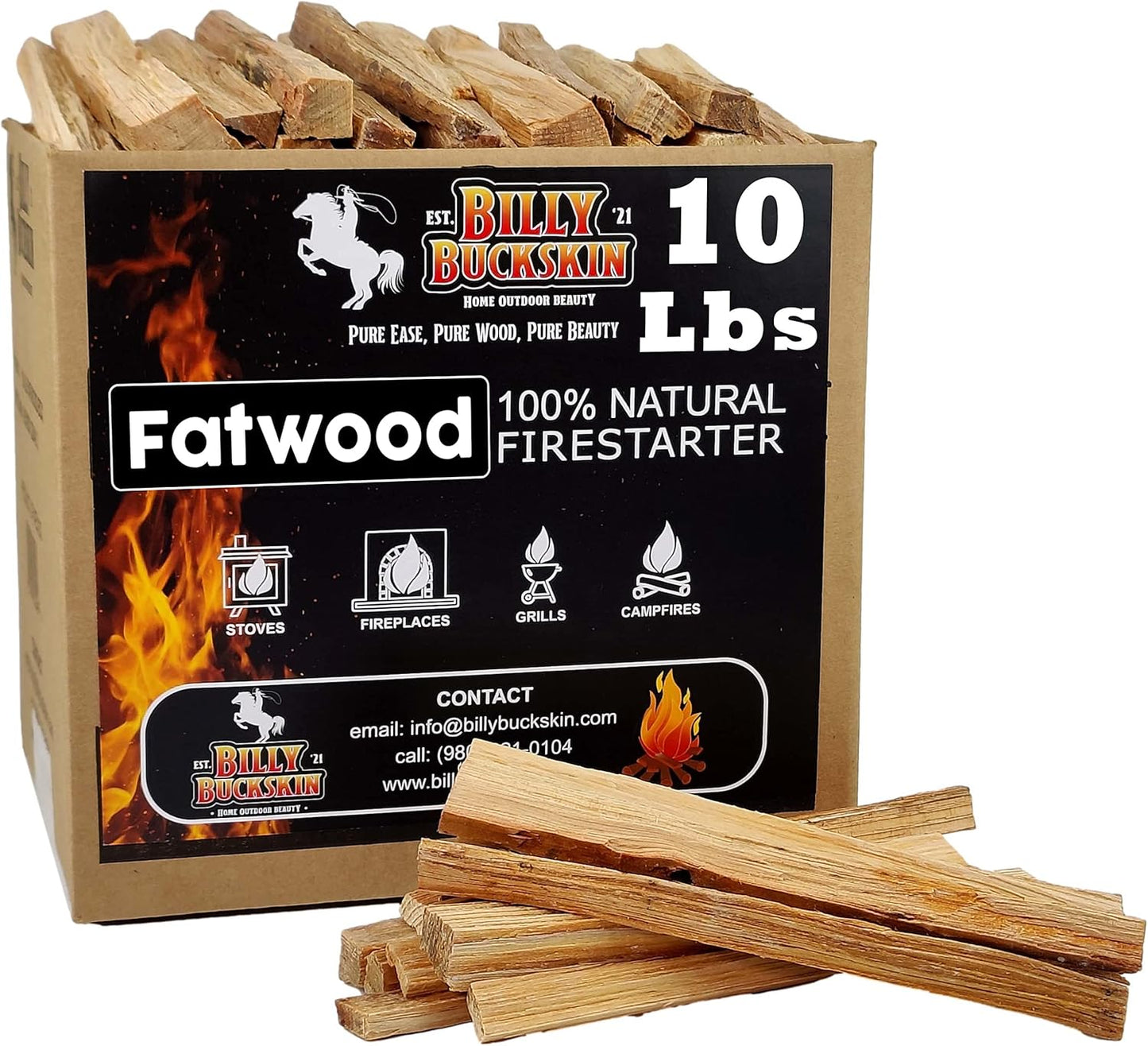 Effortless Fire Starting with 10 lbs. Fatwood Sticks