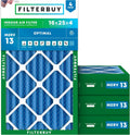 Filterbuy 16x25x4 MERV 13 Air Filter for Smoke and Allergy Relief