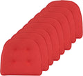 U-Shaped Non-Slip Chair Cushions 15x16 8 Pack - Solid Coral