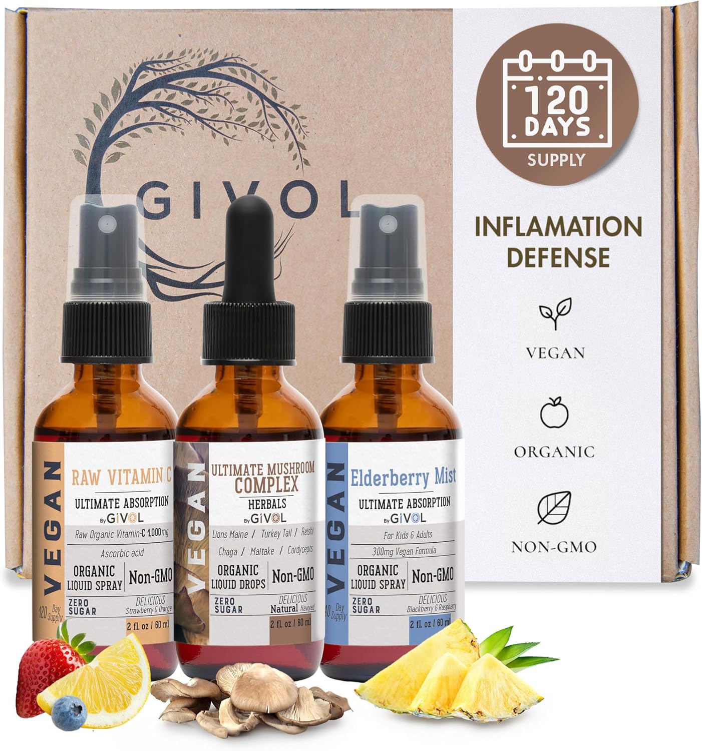Ultimate Mushroom Complex with Raw Vitamin C and Bromelain