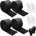 Rubber Mulch Mat 4 Pcs Black Roll for Landscaping - Durable Weed