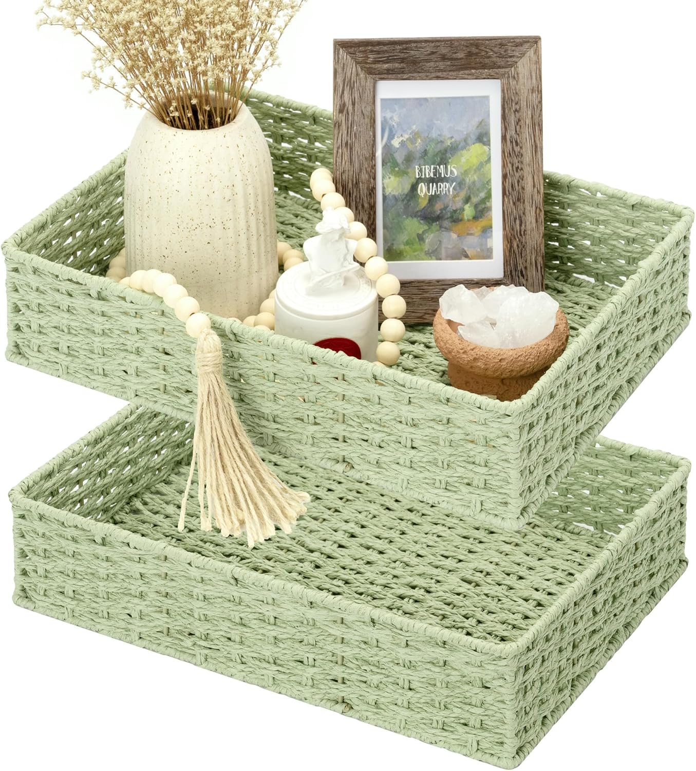 StorageWorks Bathroom Vanity Tray Set for Stylish Organization