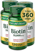 Biotin Hair Skin and Nails 10,000 mcg - 120 Count (Pack of 3)