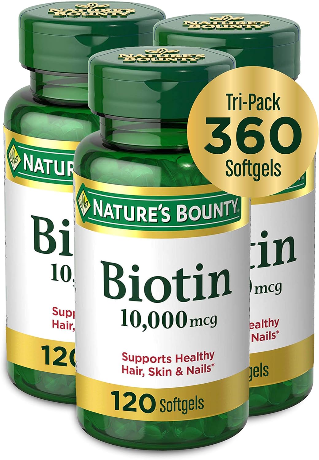 Nature's Bounty Biotin Hair Skin and Nails Vitamins for Health