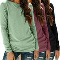 Zeagoo 3 Pack Long Sleeve Shirts for Women - Soft Everyday Basics