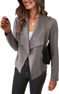 Women's Faux Suede Cropped Jacket - Stylish Fall Outwear