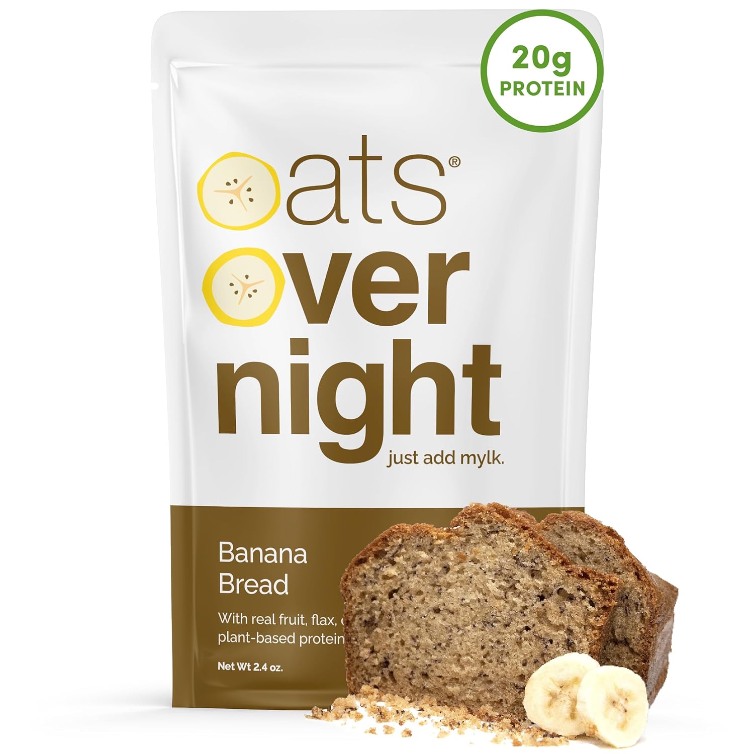 Oats Overnight Banana Bread - Vegan High Protein Oatmeal Pack