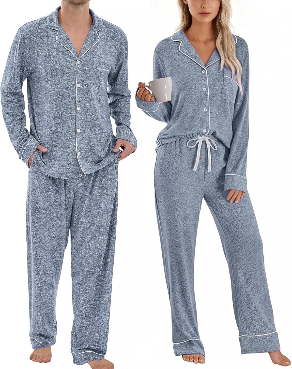 Matching Pajamas for Couples - Soft Warm Long Sleeve Set