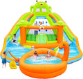 Inflatable Water Double Slides Park with Blower - Backyard Fun