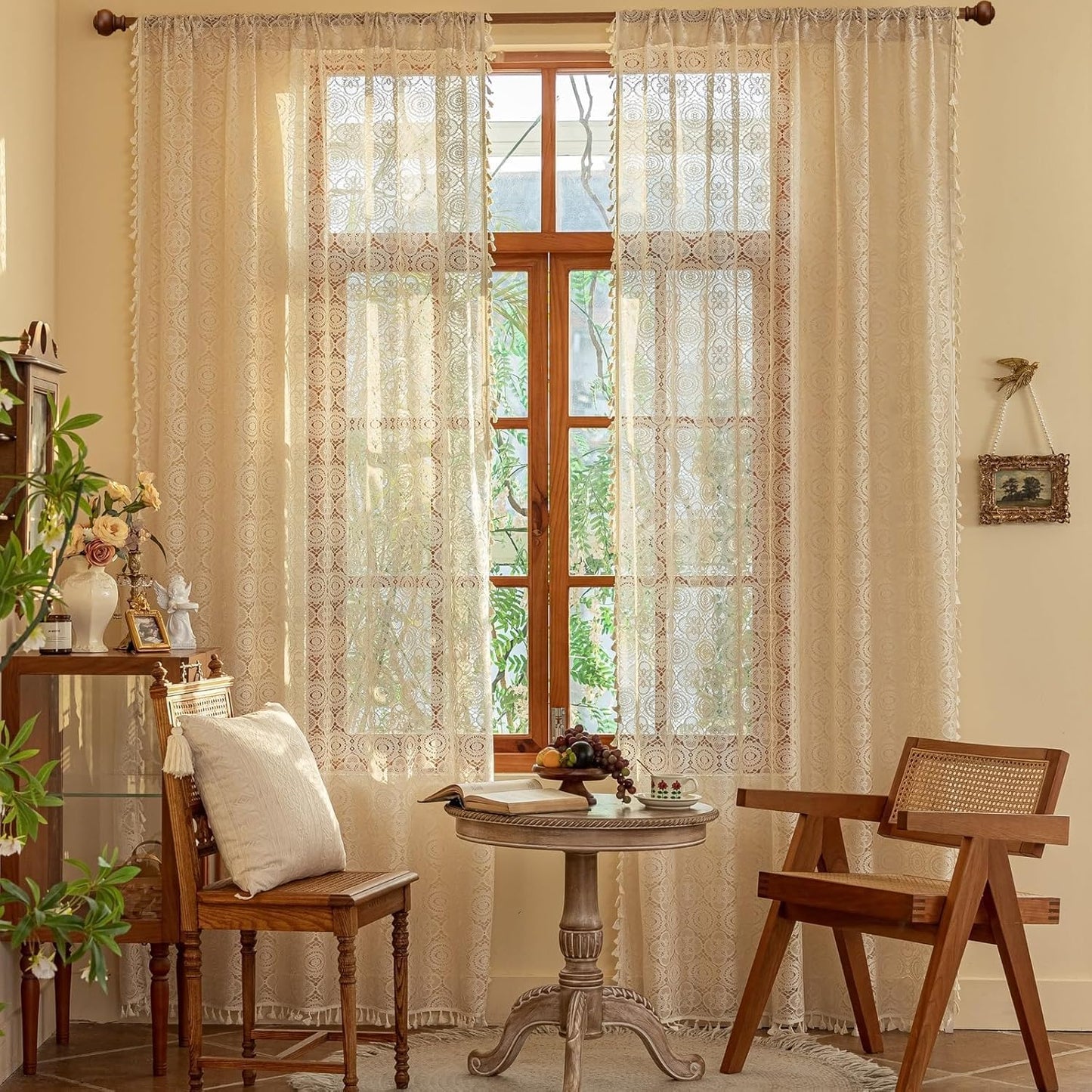 YJ YANJUN Boho Sheer Curtains for Elegant Home Decor