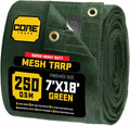 60% Green Shade Cloth Tarp 7 x 18 ft - Heavy Duty Mesh