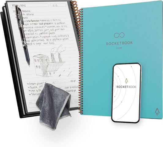 Rocketbook Reusable Spiral Notebook - App-Connected & Erasable!